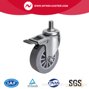 Mini 2.5 Inch 30Kg Threaded Brake TPE Caster